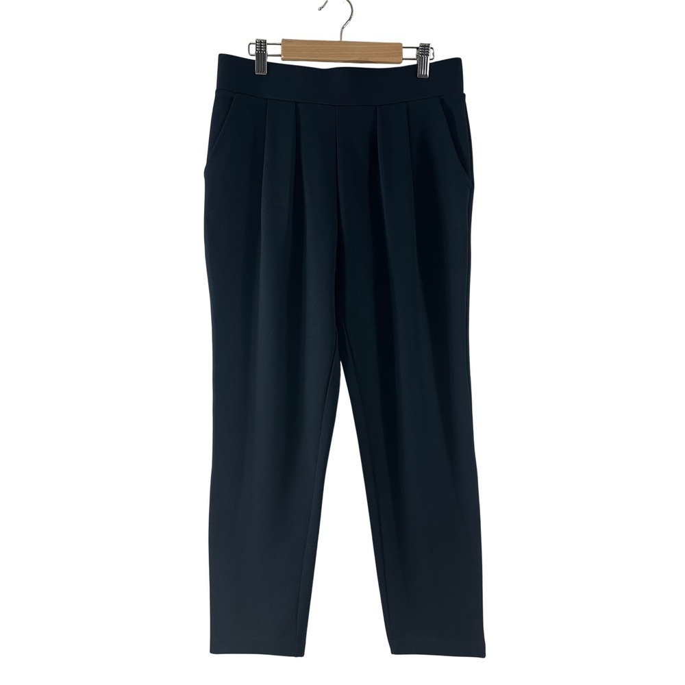 Modern Ambition Womens Black Pleated Technical Tapered Trousers Size S High Rise